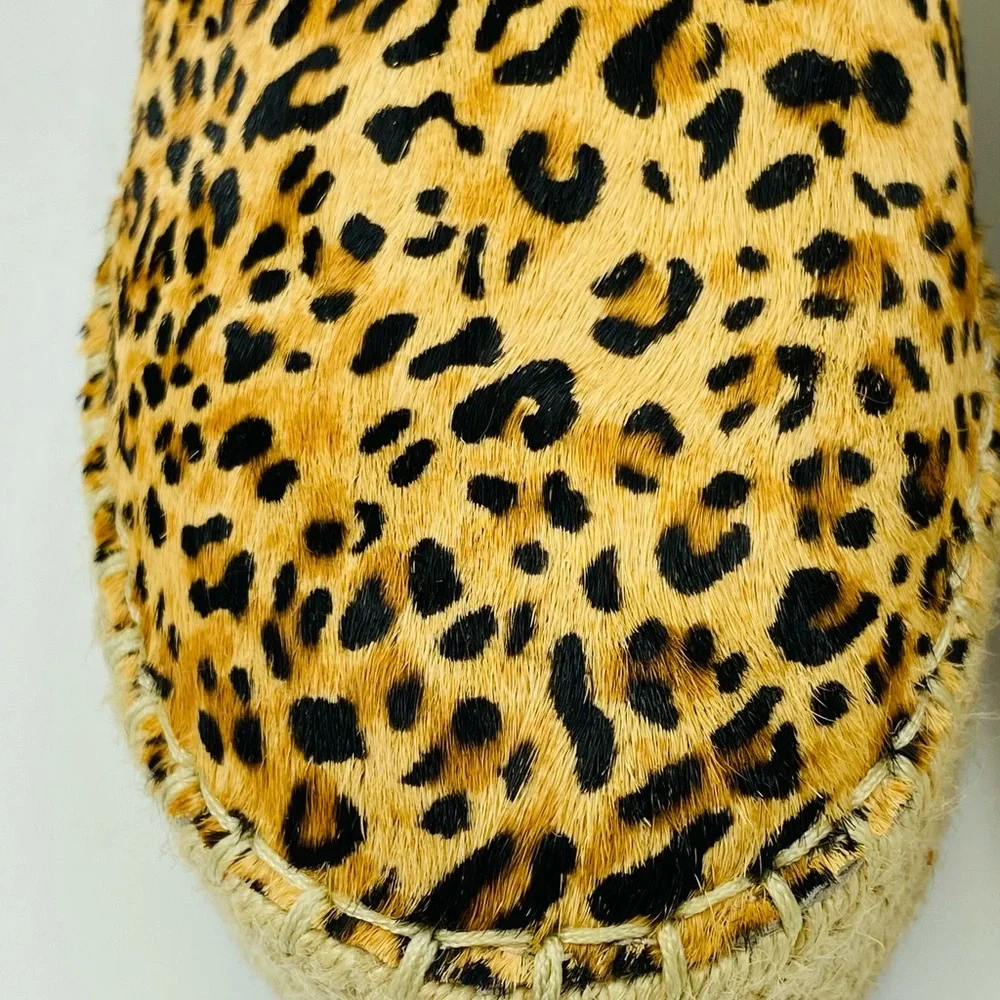 - Gianni Bini Leopard Leather Calfhair Espadrilles Bruxiethree Natural/Bla…